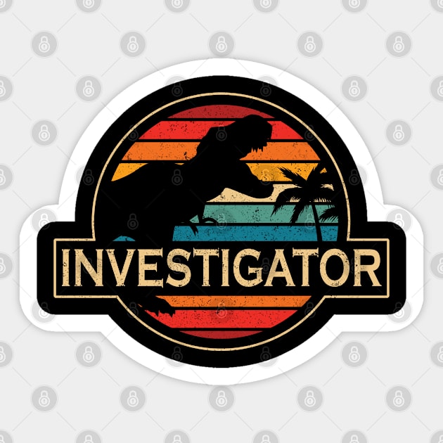 Investigator Dinosaur Sticker by SusanFields